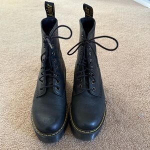 DR. MARTENS SHRIVER HI WOMEN'S WYOMING LEATHER HEELED BOOTS